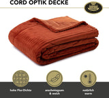 Gözze - Coperta comoda e morbida con effetto velluto a coste, 1620 g/pezzo, 150 X 200 cm - cannella Letti e coperte Besuche den Gözze-Store