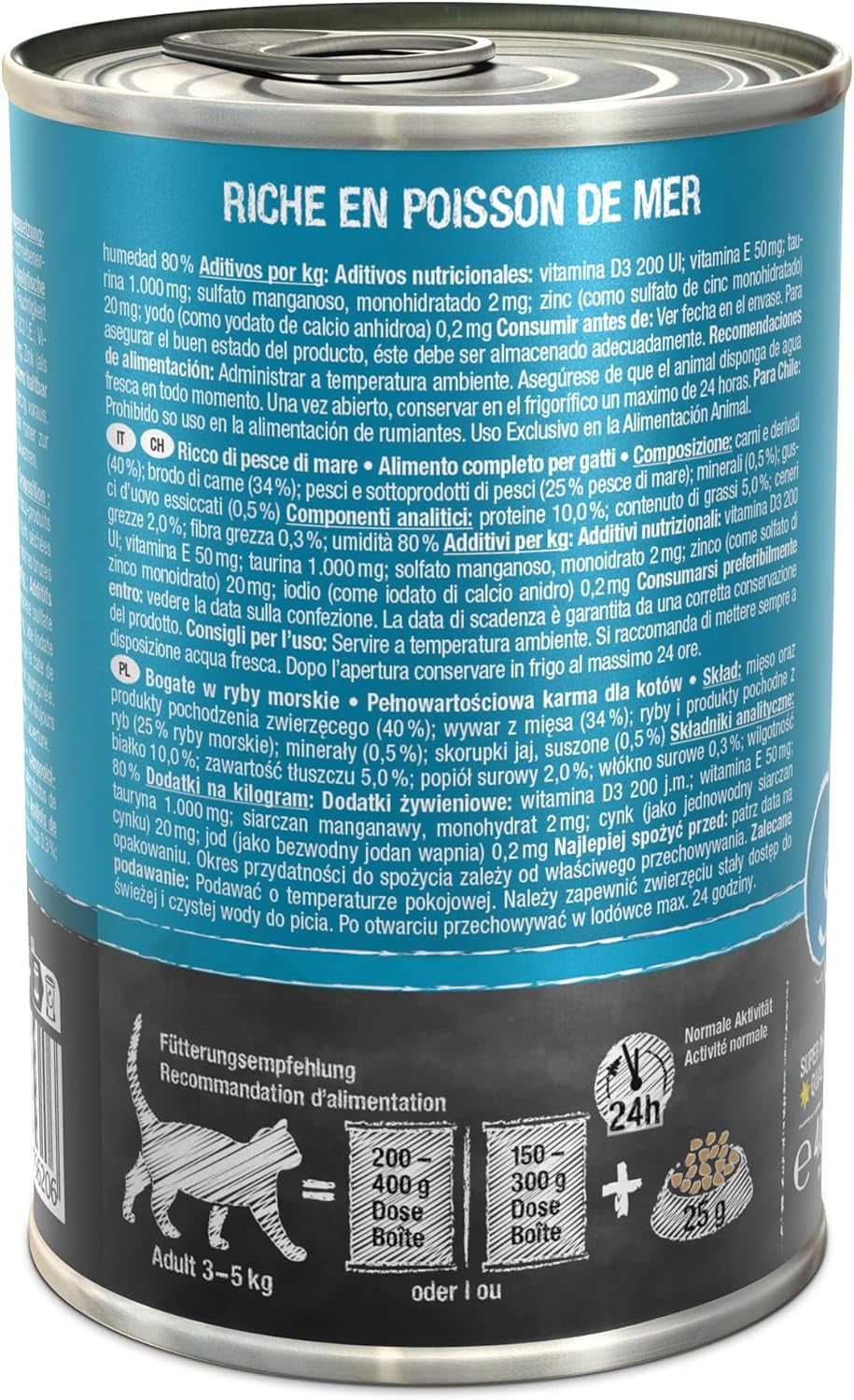 LEONARDO Cibo umido [6x400g Frutti di mare] | Cibo umido per gatti senza cereali | Alimento completo in scatola umido