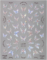 Glänzend Aurora Shell Schmetterling Nagelsticker Selbstklebend, Erleichterung Schmetterlinge Nail Sticker Rosa Laser Schmetterling Nagelaufkleber Für Frauen Nageldesign Zubehör Nagel Zubehör Nail Art