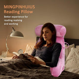 Cuscino da lettura XL per letto e divano con paranuca staccabile, cuscino per la schiena ideale per adulti con memory foam per leggere, lavorare, giocare, guardare la TV, rilassarsi (rosa) confortevole