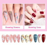 Sularpek Nail Art Liner Pinsel, 5 Stück Profi Detail Fine Nails Pennello per unghie in gel, Nagel Pinsel Dünn Für Beauty Frauen Nagelstudio (5 Größen, Rosa)
