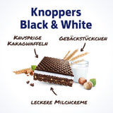 Bianco e Nero – 2 x 200g (2 x 8 pezzi) – Fette di wafer ripiene di wafer al cacao fondente, pezzetti di pasta nera, crema al latte e torrone