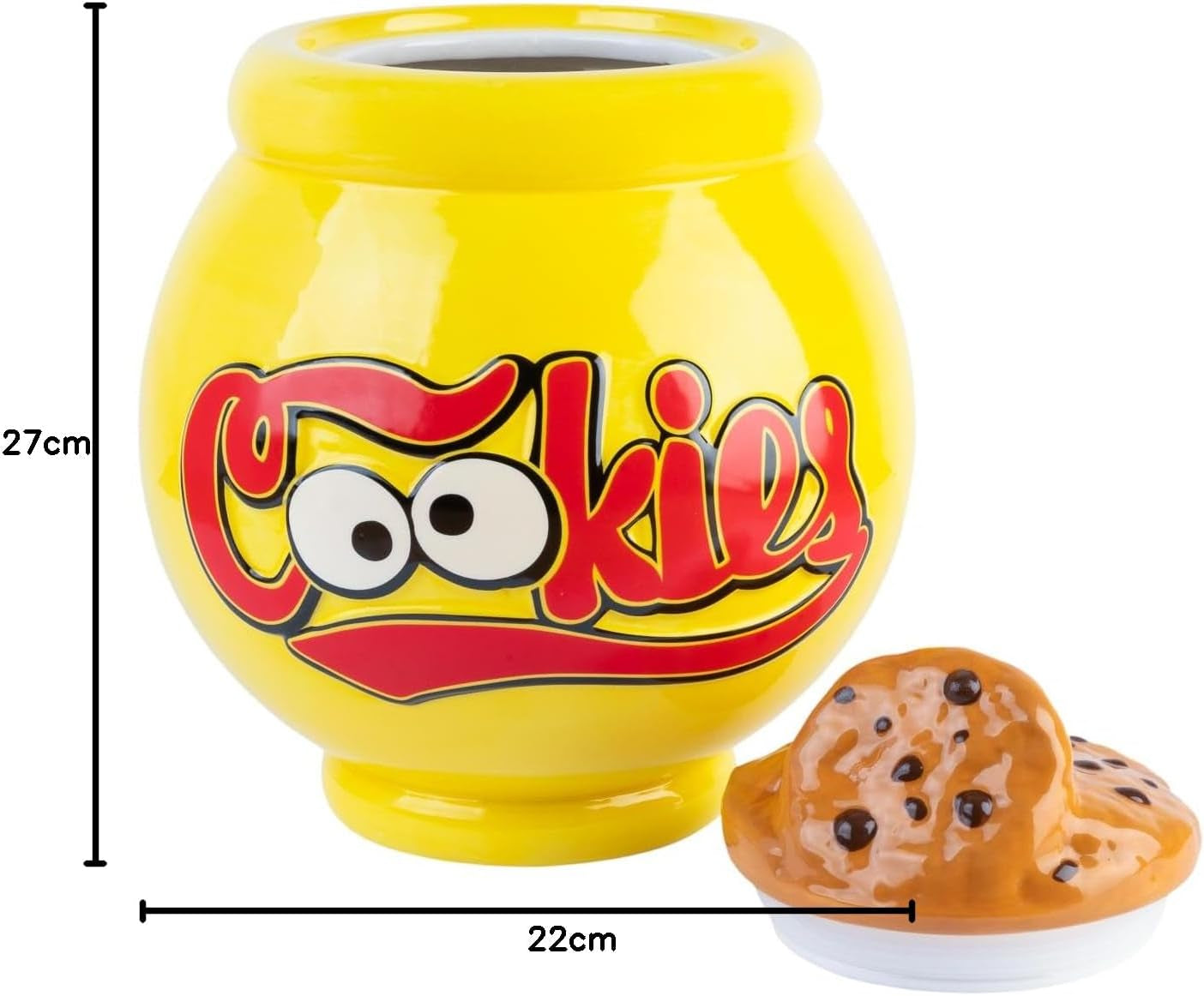 Grupo Erik Barattolo per biscotti in ceramica Sesame Street Cookie Monster - Barattolo per biscotti con coperchio Grande 21,0 x 27,0 x 22,0 cm Barattolo con coperchio Merchandise ufficiale Sesame Street Scatole per alimenti Naty Shop