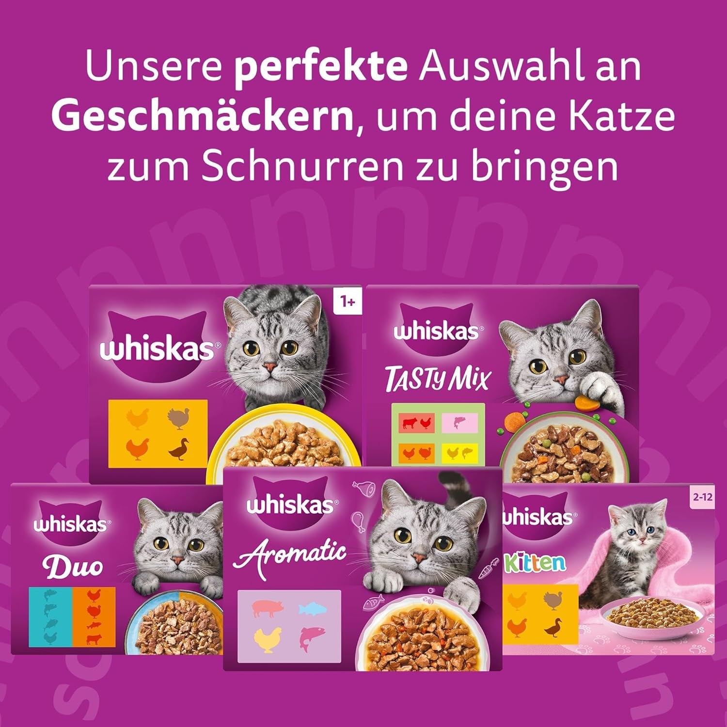 WHISKAS TASTY MIX Nassfutter in salsa per gatti 40 x 85g Scelta dello chef