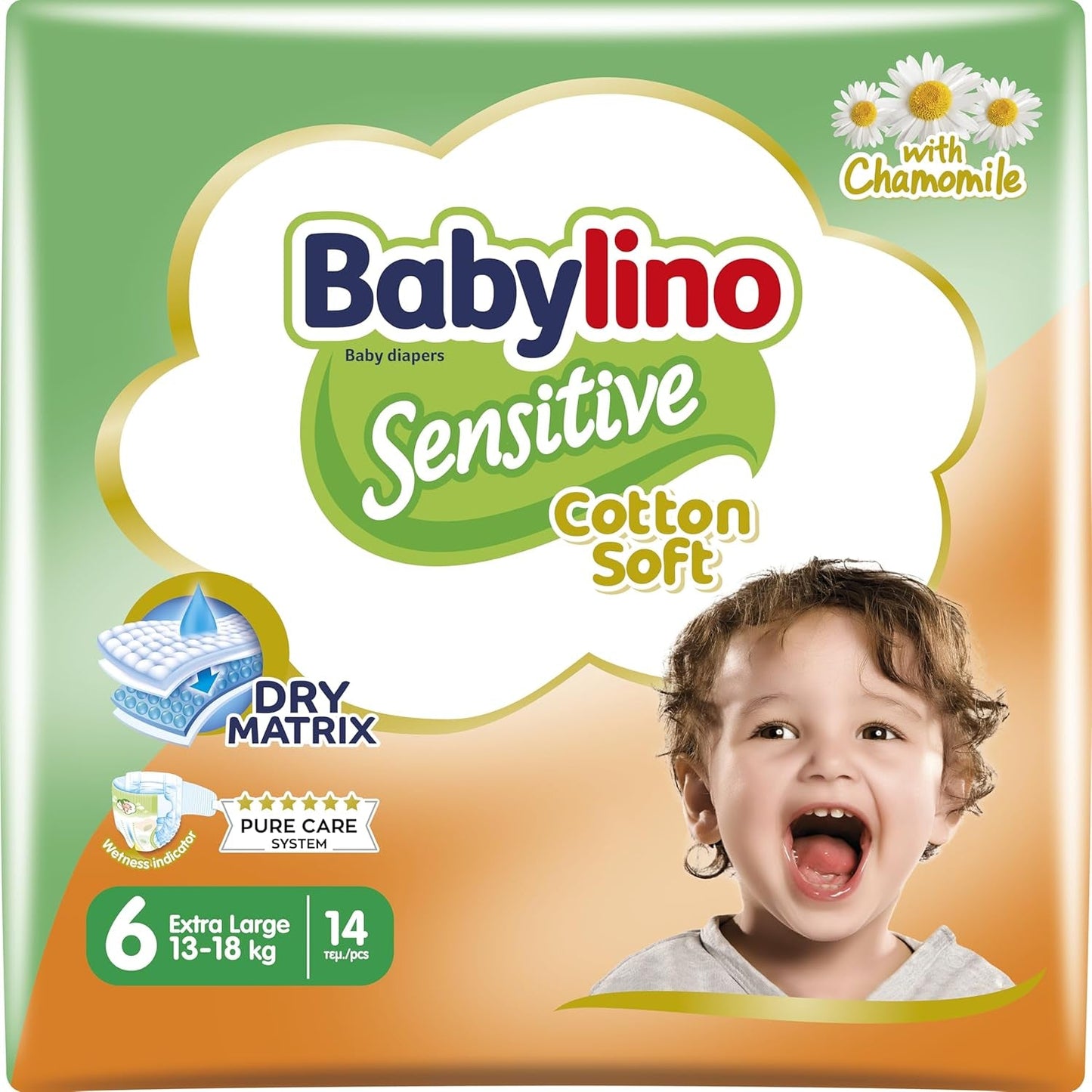 Pannolini per bambini sensibili, taglia 7, extra large plus (+15 kg), 14 pezzi