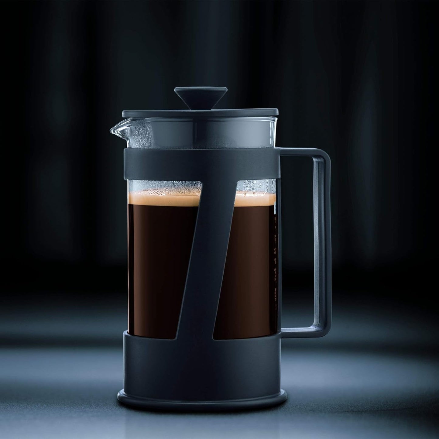 Caffettiera Bodum CREMA (sistema French Press, filtro permanente in acciaio inossidabile, tappo di sicurezza, 0,5 litri) nera