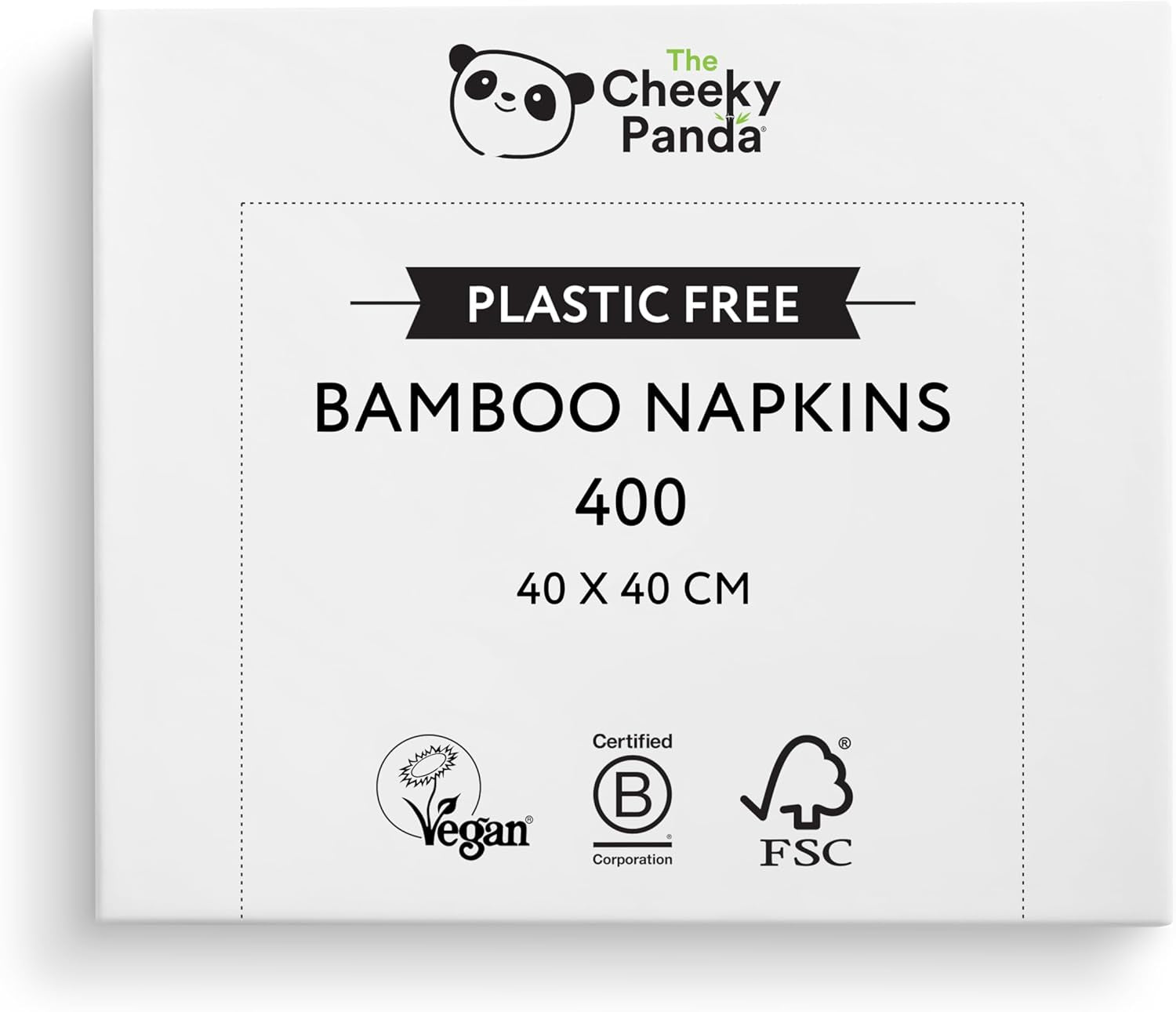 Tovaglioli da cocktail in bambù The Cheeky Panda | tovaglioli bianchi Tovaglioli di carta da 100 pezzi