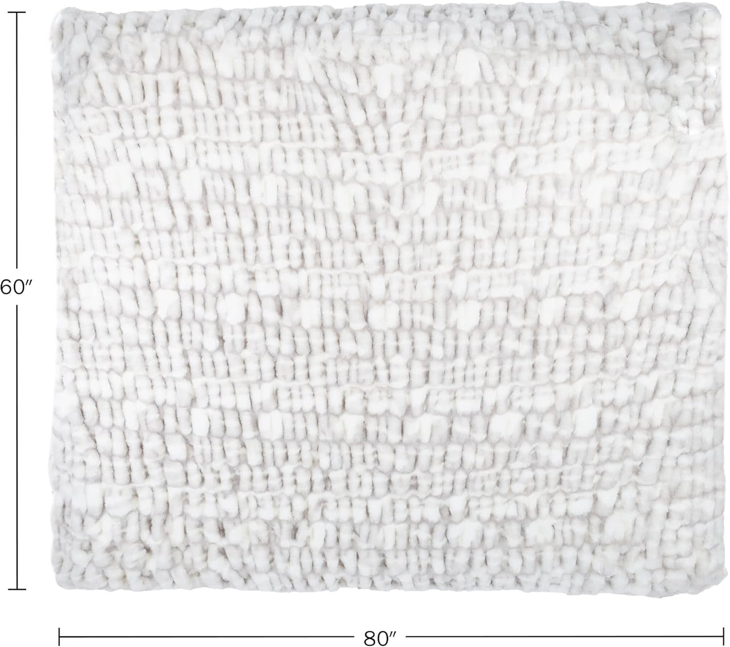 Lavish Home Coperta Gerüschte Oversize in Pelliccia Sintetica, 152,4 X 203,2 Cm, Pelliccia Sintetica Jacquard, Copriletto Queen Size per Letti e Divani, Letti e Coperte Grigie Lavish Home