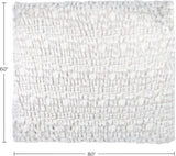 Lavish Home Coperta Gerüschte Oversize in Pelliccia Sintetica, 152,4 X 203,2 Cm, Pelliccia Sintetica Jacquard, Copriletto Queen Size per Letti e Divani, Letti e Coperte Grigie Lavish Home