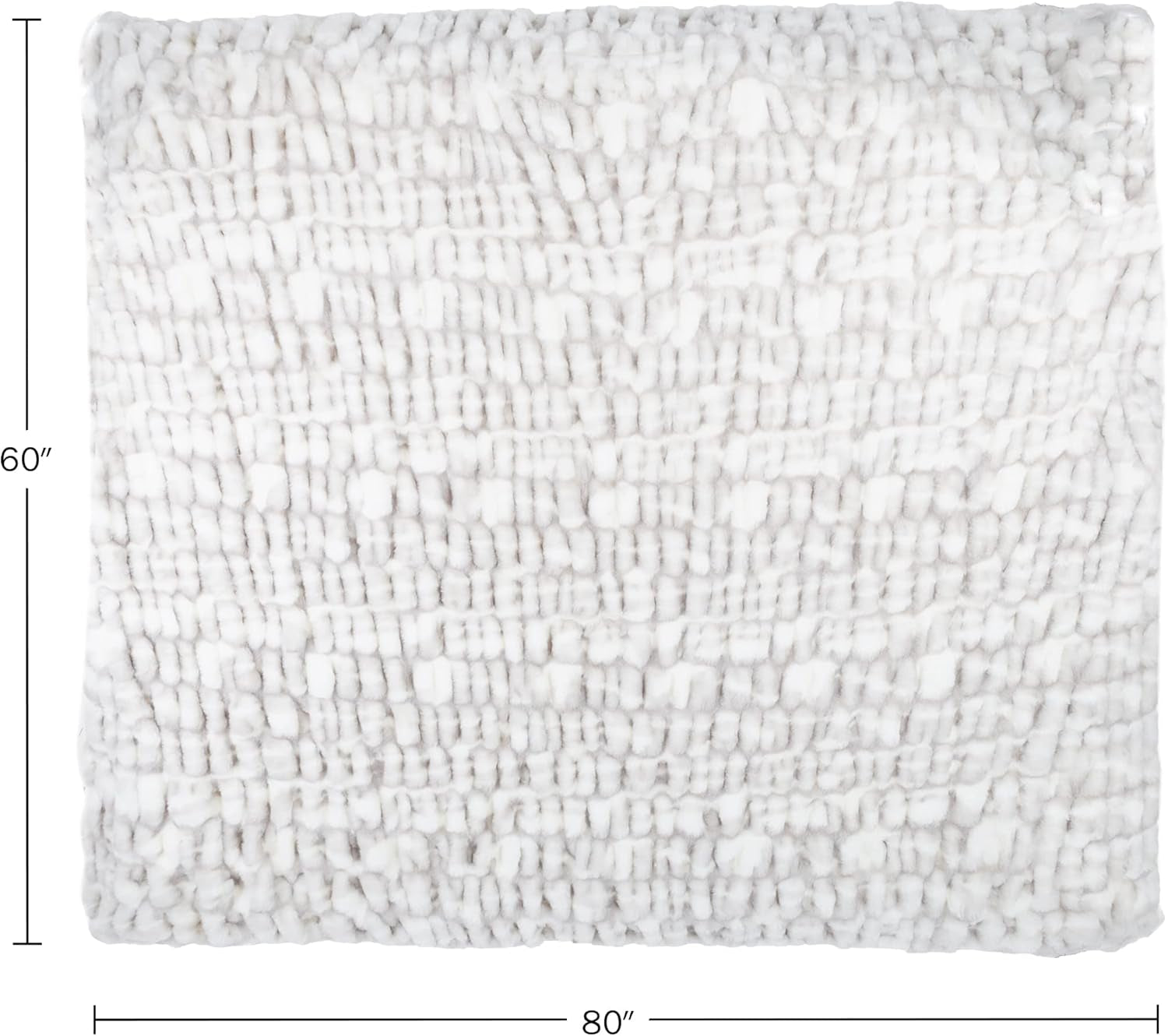 Lavish Home Coperta Gerüschte Oversize in Pelliccia Sintetica, 152,4 X 203,2 Cm, Pelliccia Sintetica Jacquard, Copriletto Queen Size per Letti e Divani, Letti e Coperte Grigie Lavish Home