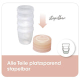 Contenitori latte materno NIP First Moments 150 ml, 4 pezzi: impilabili e a tenuta stagna Accessori Alimentazione e Allattamento Bebe Naty Shop