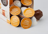 NESCAFÉ Dolce Gusto Latte Macchiato Vorratsbox 90 Kaffeekapseln & Flat White, 48 Kaffeekapseln, Arabica e Robusta Bohnen