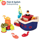 B. giocattoli 13 pezzi giocattolo da vasca da bagno per bambini con barca, tazza impilabile, pesce, gioco da pesca giocattolo per vasca da bagno per bambini da 1 anno Giocattoli Bebe Naty Shop