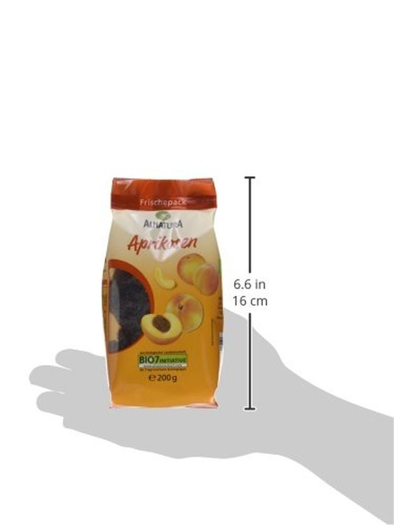 Albicocche secche biologiche, senza semi, 200g prodotti disidratati Naty Shop