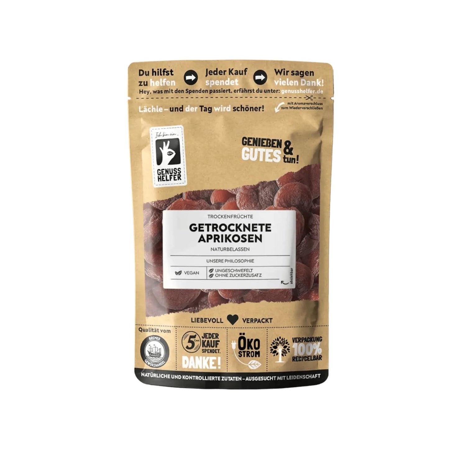 Albicocche secche Bremer Gewürzhandel, frutta secca senza zuccheri aggiunti e non solforata, 1kg Prodotti secchi Naty Shop 250 G