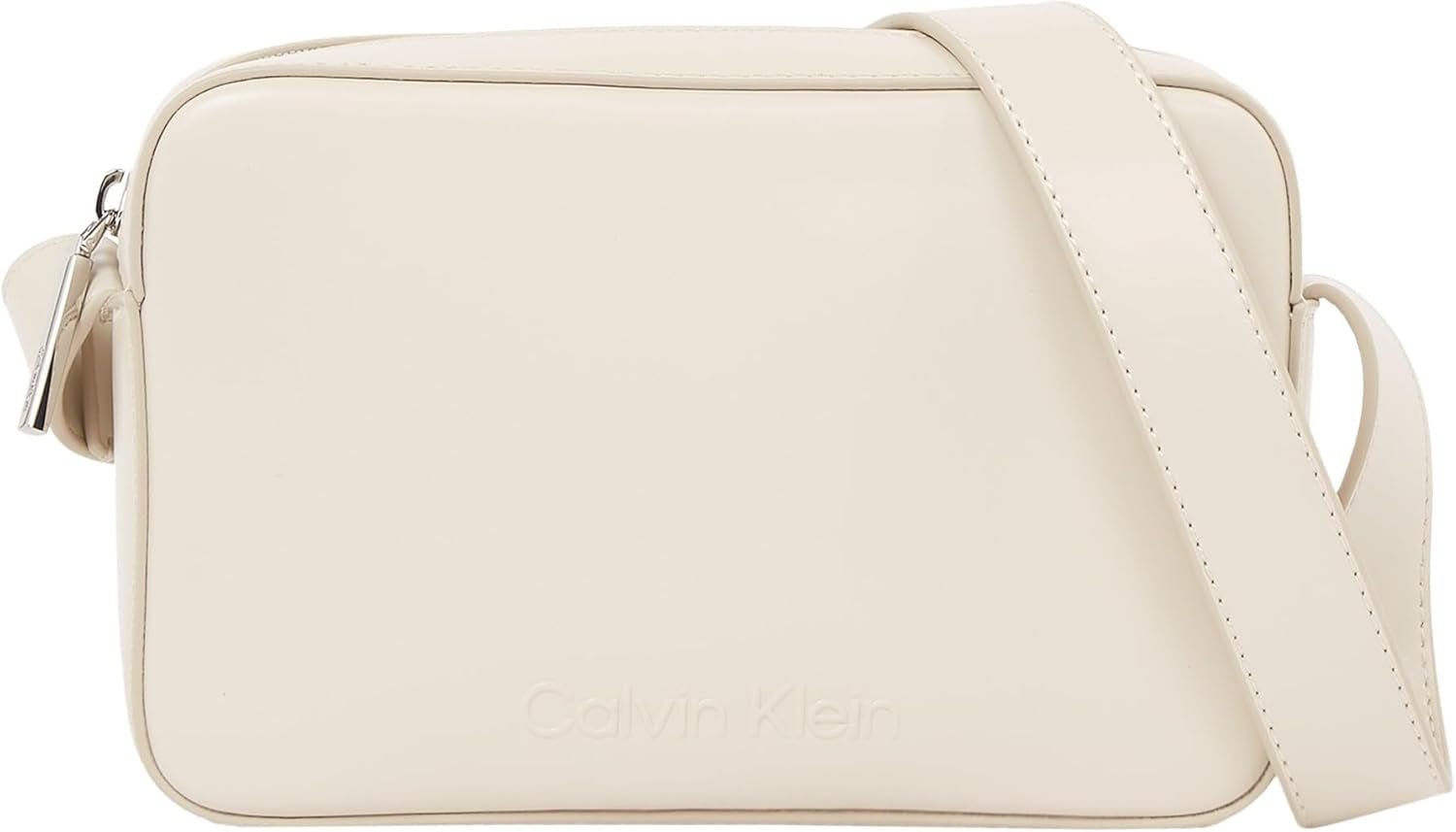 Borsa a tracolla Calvin Klein Embossed Logo Camera Bag con chiusura a cerniera Borse da donna Naty Shop Grigio (Grey Morn)