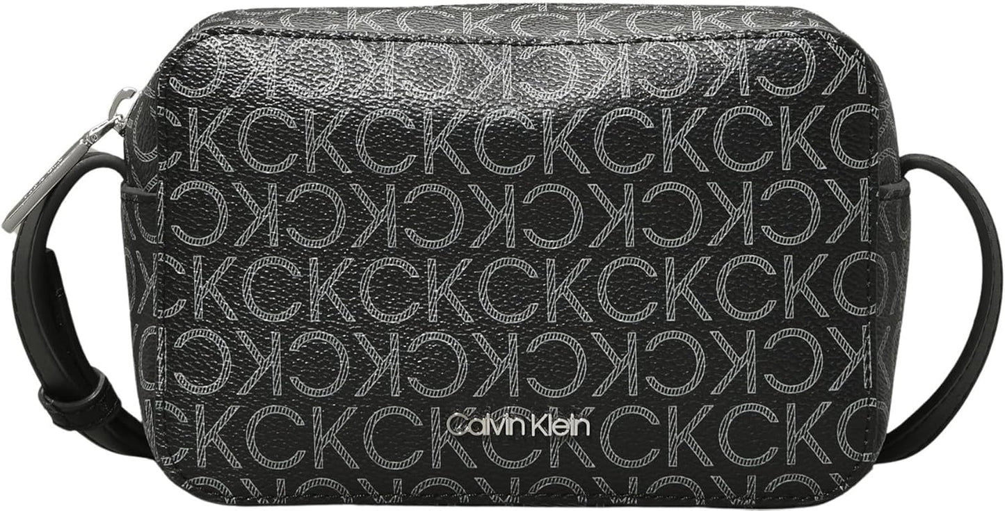 Calvin Klein Borsa a tracolla da donna Ck Must Camera Bag Mono Klein, Nero (Black Mono), Dimensioni naturali Borse Donna Naty Shop Default Title
