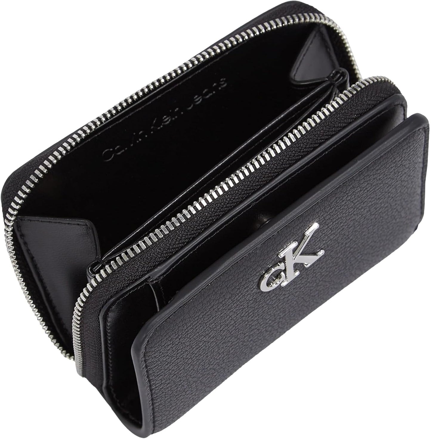 Calvin Klein Minimal Monogram Zip Around Portafoglio Klein da donna, Nero (Black), Taglia unica Naty Shop Portafoglio da donna
