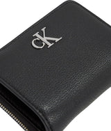 Calvin Klein Minimal Monogram Zip Around Portafoglio Klein da donna, Nero (Black), Taglia unica Naty Shop Portafoglio da donna