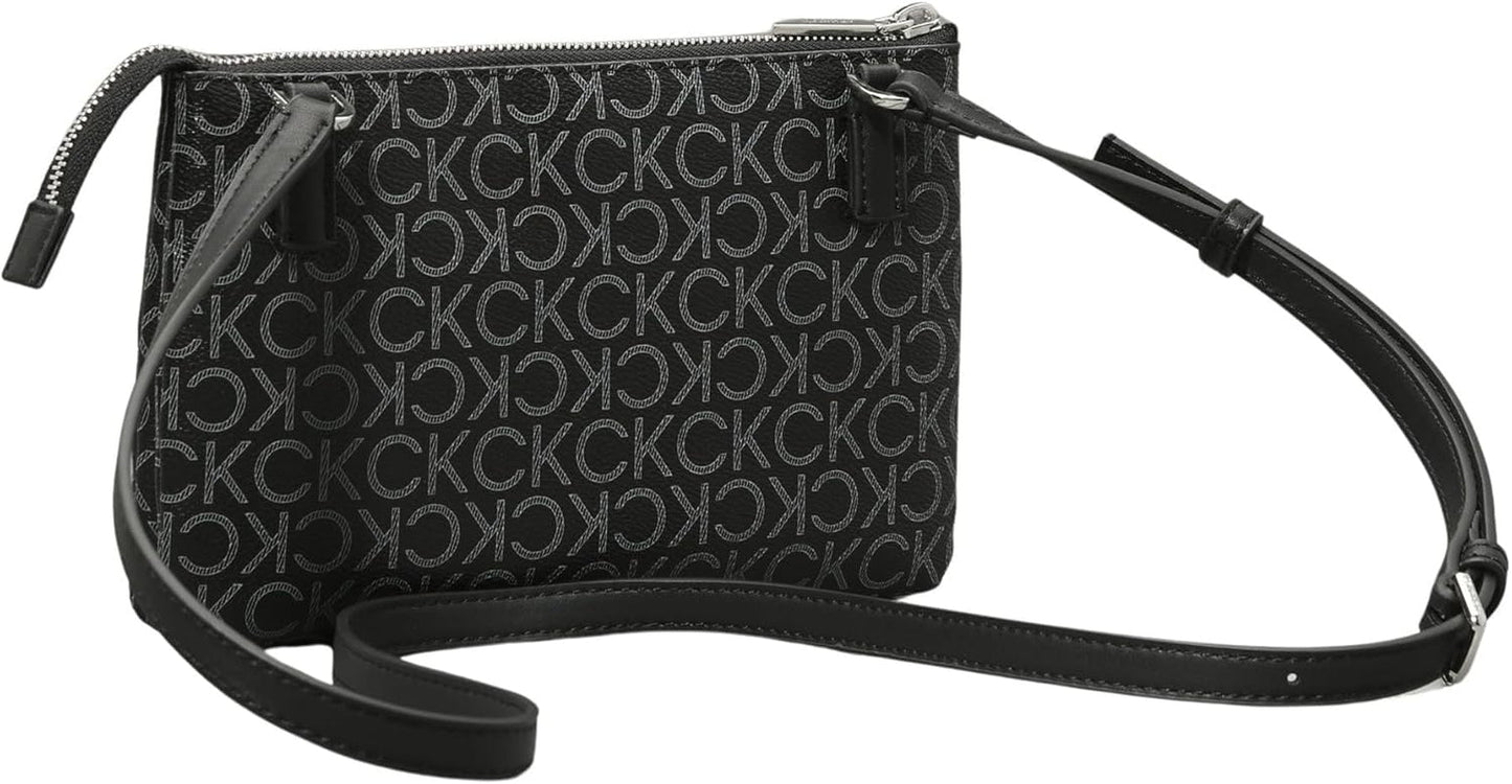 Borsa a tracolla da donna Calvin Klein Ck Must Klein, Nero (Black Mono), Borse da donna a misura naturale Naty Shop