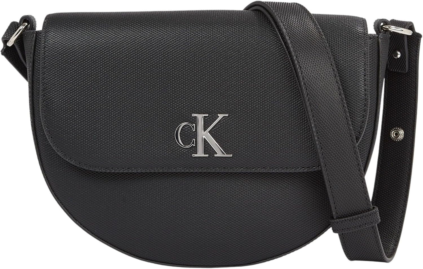Calvin Klein Jeans Borsa a tracolla Minimal Monogram Saddle Bag Klein Borse Donna Naty Shop Nero (Nero)