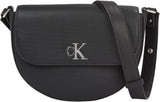 Calvin Klein Jeans Borsa a tracolla Minimal Monogram Saddle Bag Klein Borse Donna Naty Shop Nero (Nero)