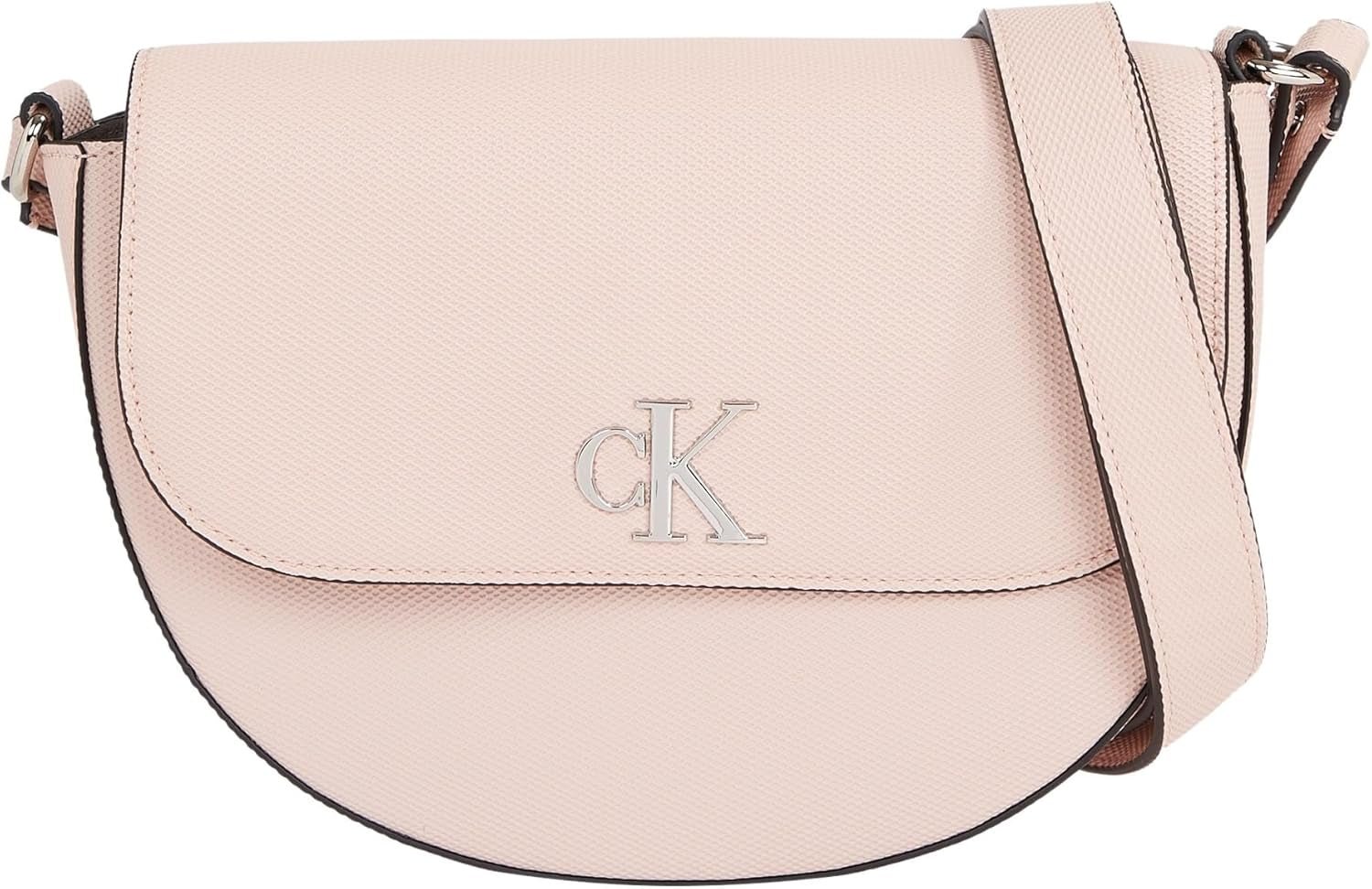 Calvin Klein Jeans Borsa a tracolla Minimal Monogram Saddle Bag Klein Borse Donna Naty Shop Rosa (Pale Conch)