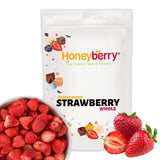 Fragole intere liofilizzate 100g - Frutta liofilizzata - Frutta secca liofilizzata - Fragole secche - Perfette per cuocere al forno, decorare torte, snack, muesli e dessert Prodotti disidratati Naty Shop 100G
