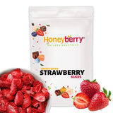 Fragole liofilizzate 150g - Fette di fragola liofilizzata - Frutta secca liofilizzata - Frutta fragola secca - Perfetta per cuocere al forno, decorazioni, snack, muesli, dessert Prodotti disidratati Naty Shop 150G