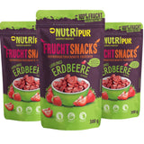Fragole liofilizzate 300g: Fette di fragole secche non zuccherate - Fragole liofilizzate di pura frutta piene di sapore: Bacche liofilizzate - Frutta secca NUTRIPUR Naty Shop Prodotti disidratati 300G (Confezione da 3) Fragole