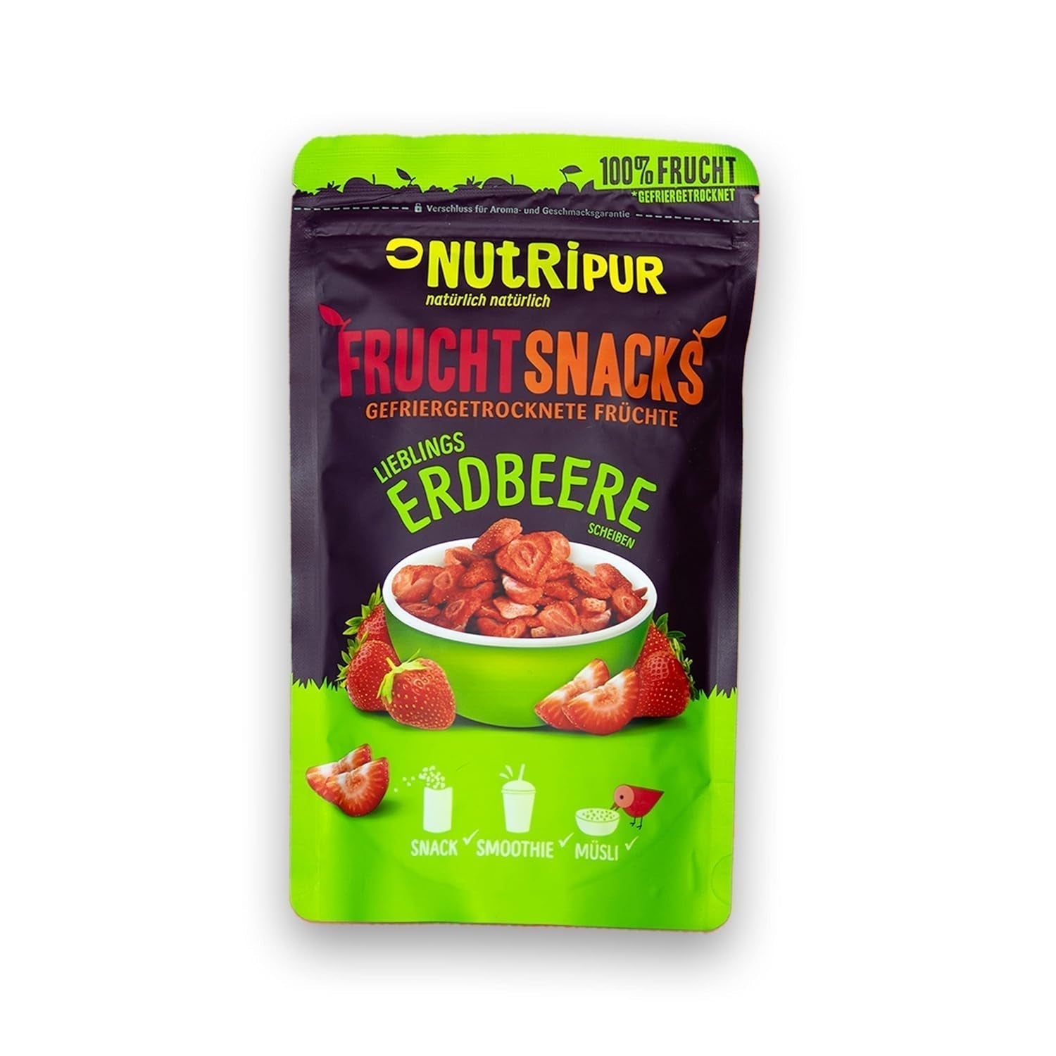 Fragole liofilizzate 300g: fette di fragole secche non zuccherate - Fragole liofilizzate con frutta pura, ricche di sapore: frutti di bosco liofilizzati - Frutta secca NUTRIPUR Prodotti disidratati Naty Shop 70 G (1 confezione) Fragole