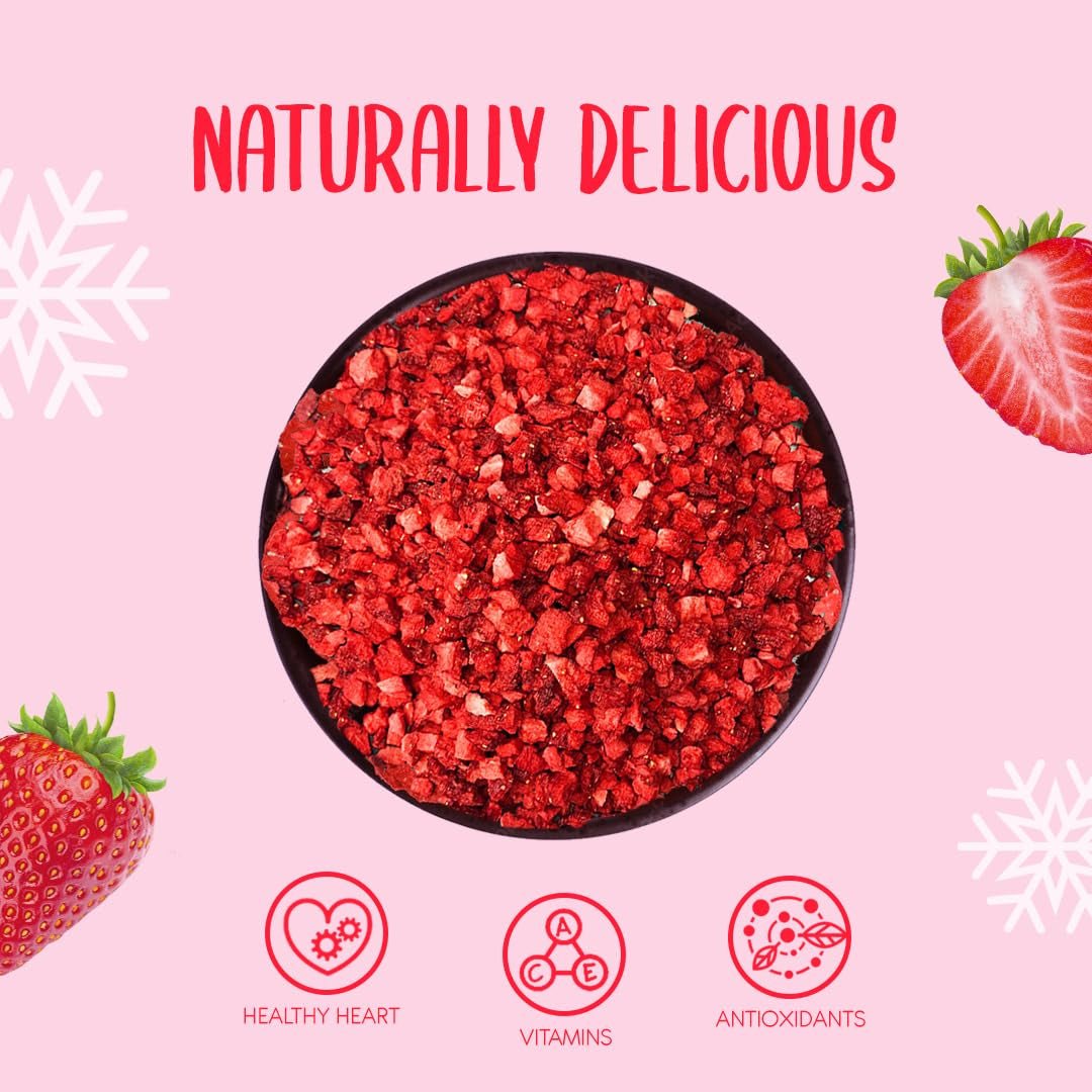 Fragole liofilizzate pezzi 100g - Fragole liofilizzate Prodotti disidratati Naty Shop