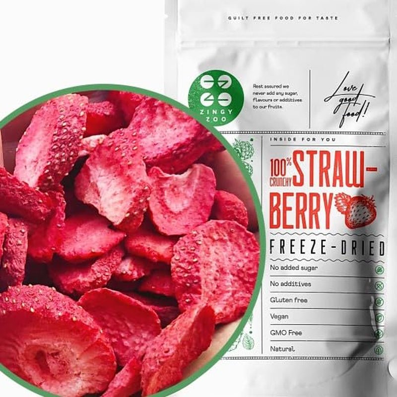 Fragole liofilizzate | Frutta liofilizzata | Frutta secca senza zucchero Frutta secca | Fragole secche Liofilizzate | Frutta liofilizzata (90g) Prodotti disidratati Naty Shop 50G