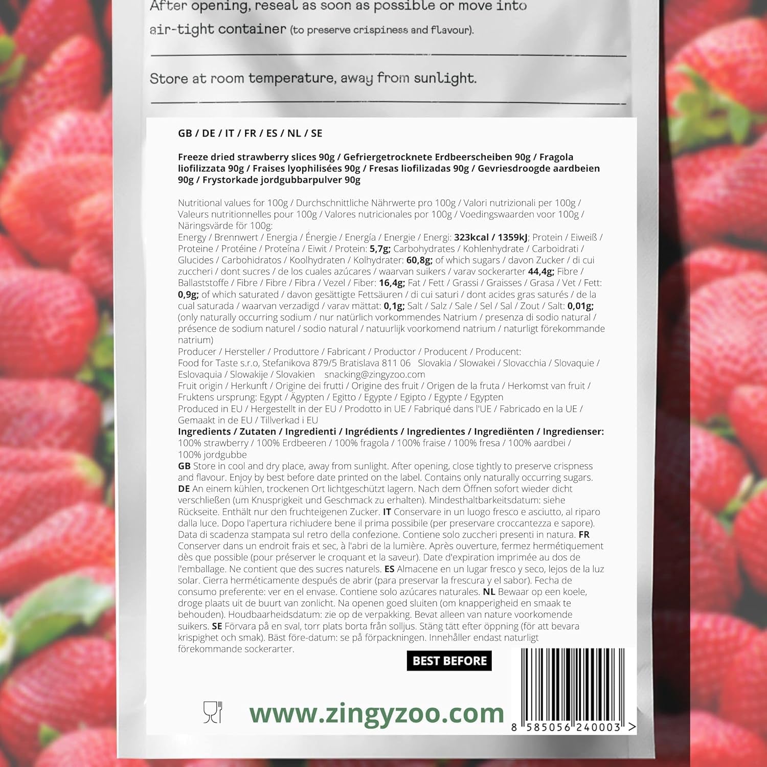 Fragole liofilizzate | Frutta liofilizzata | Frutta secca senza zucchero Frutta secca | Fragole secche Liofilizzate | Frutta liofilizzata (90g) Prodotti disidratati Naty Shop
