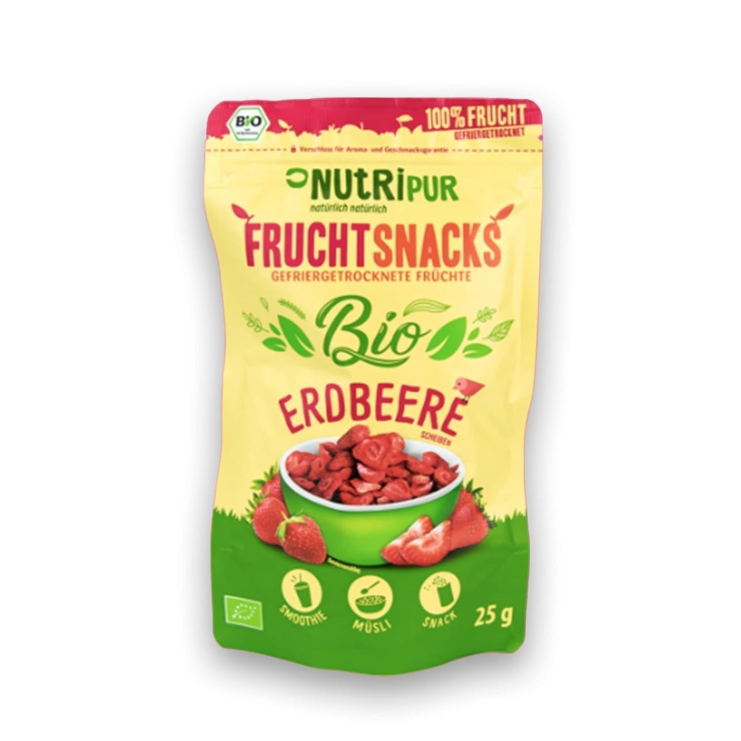 Fragole liofilizzate biologiche: 70g fragole essiccate per smoothie bowl, muesli, guarnizioni per porridge - bacche liofilizzate senza zuccheri aggiunti - fragole liofilizzate - Frutta NutriPur Prodotti disidratati Naty Shop Titolo predefinito