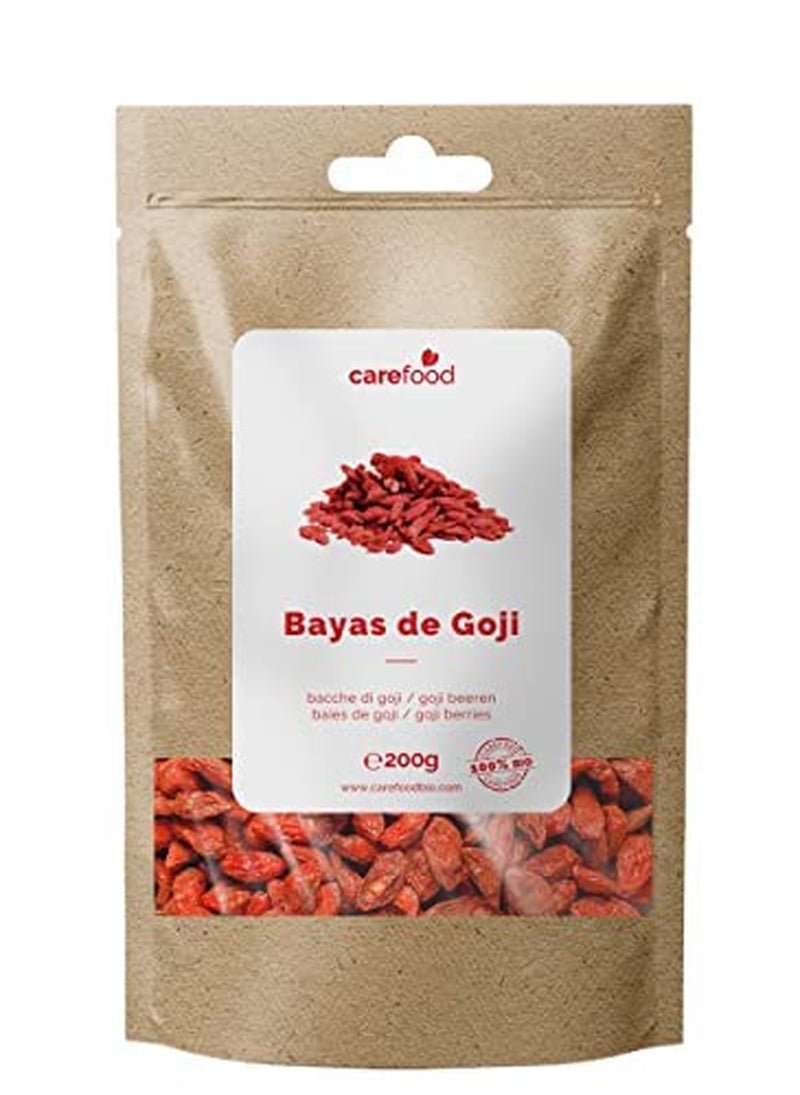 Carefood - Frutti di Goji Bio - Superfood frutta secca 100% naturale - snack biologico senza zuccheri aggiunti adatto ai vegani - sapore dolce con leggera acidità - 200g Prodotti disidratati Naty Shop Default title