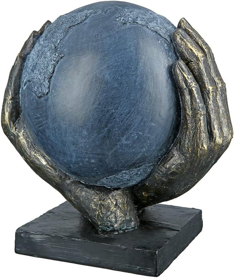 Casablanca design moderno GILDE Deco Scultura Figura Salva il mondo - Globo nelle mani - Altezza 19 cm Statue e sculture Naty Shop