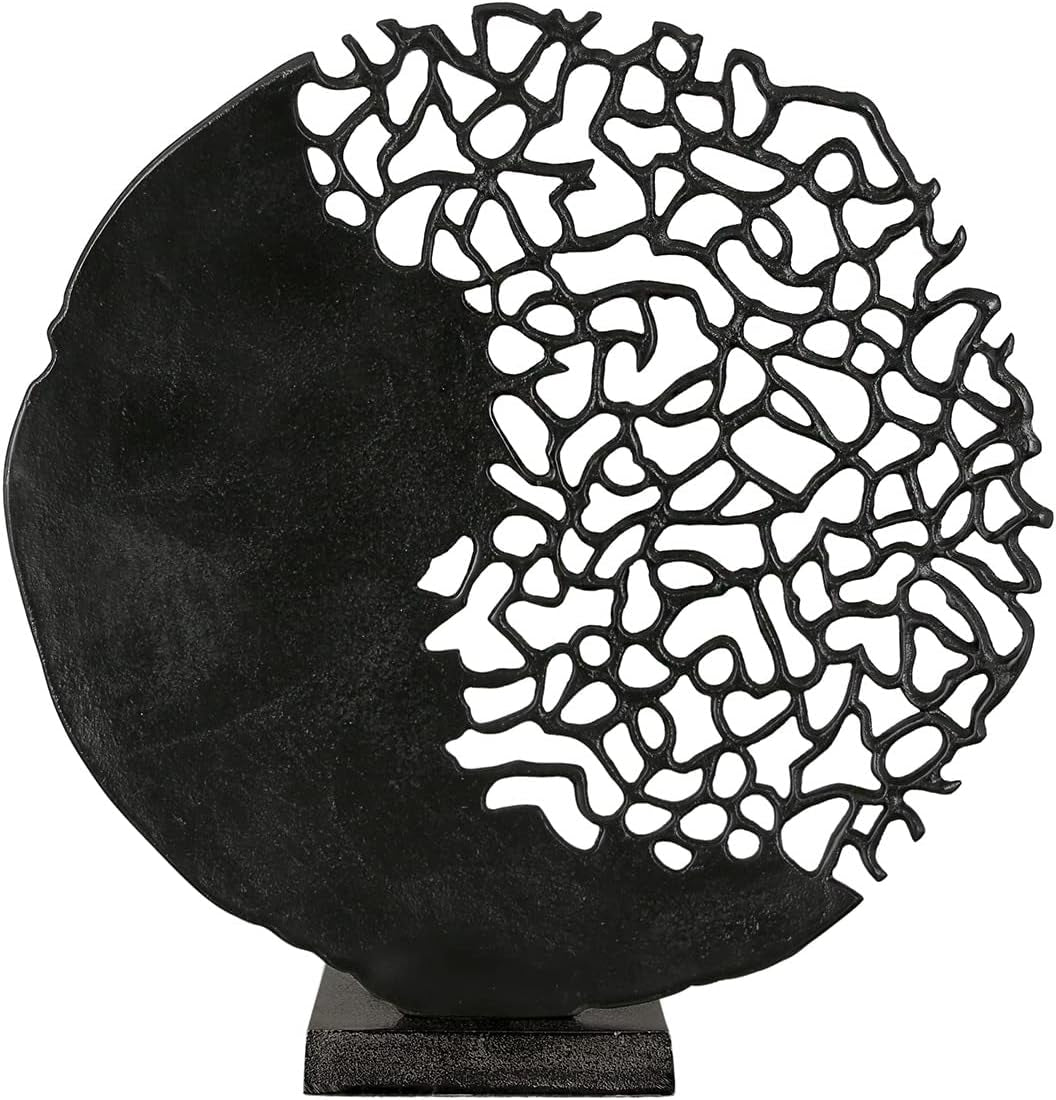 Casablanca design moderno GILDE scultura Osaka nero H: 44 cm L: 41 cm P: 10 cm 43491 Statuette e sculture Naty Shop Nero Altezza 44 cm