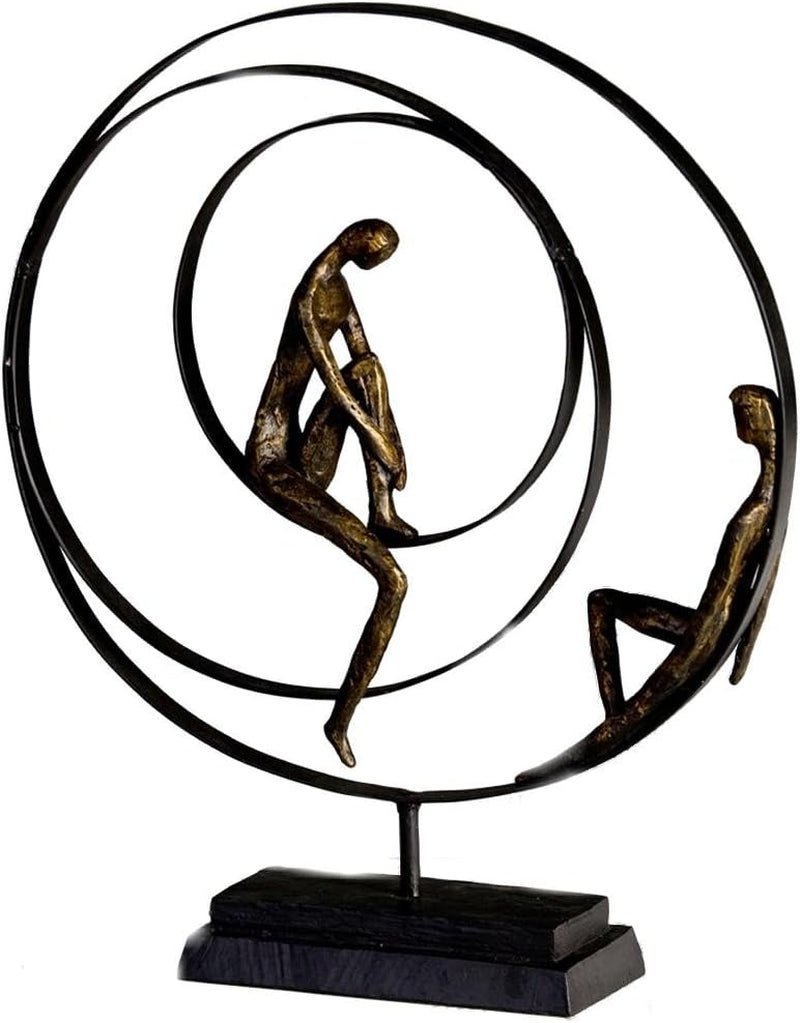 Statuina scultura decorativa Casablanca - In resina sintetica - Modello: Patience - Colori: Bronzo Nero - Soggiorno decorativo - Altezza 41 cm Statue e sculture Naty Shop Patience