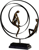 Statuina scultura decorativa Casablanca - In resina sintetica - Modello: Patience - Colori: Bronzo Nero - Soggiorno decorativo - Altezza 41 cm Statue e sculture Naty Shop Patience