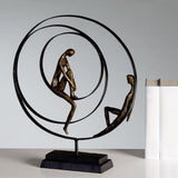 Statuina scultura decorativa Casablanca - In resina sintetica - Modello: Patience - Colori: Bronzo Nero - Soggiorno decorativo - Altezza 41 cm Statue e sculture Naty Shop