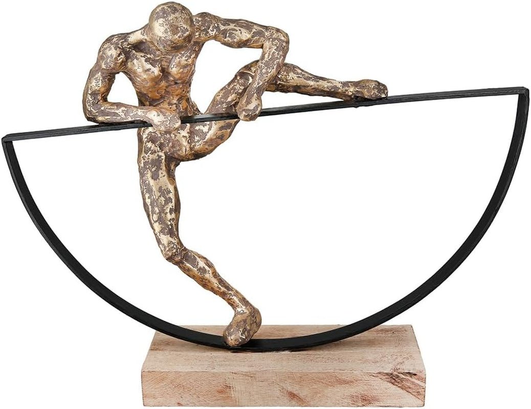 Casablanca grande scultura decorativa - scultura rotonda in legno alluminio colore: argento naturale - decorazione soggiorno regalo compleanno altezza 46 cm Statuette e sculture Naty Shop Bronzo Altezza 32 cm