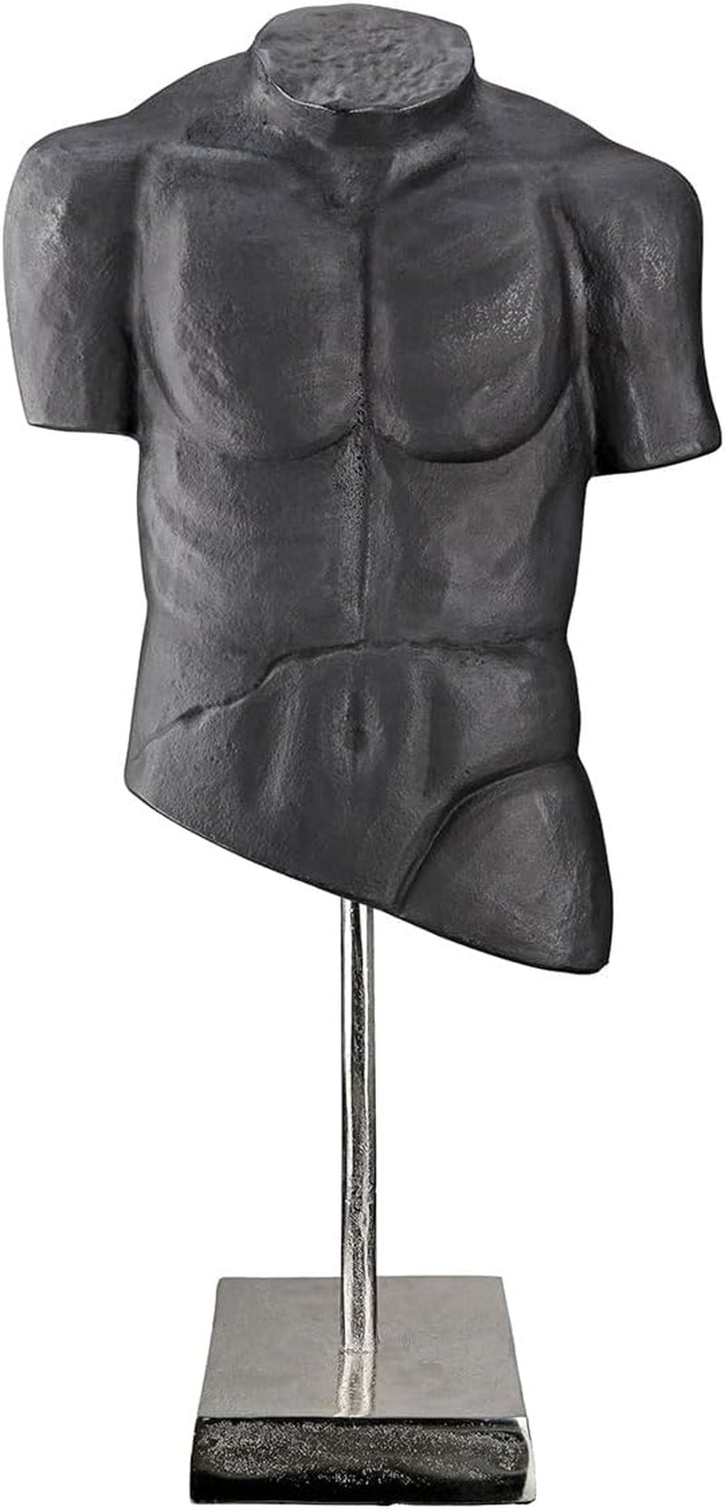 Casablanca grande scultura decorativa - scultura rotonda in legno alluminio colore: argento naturale - decorazione soggiorno regalo compleanno altezza 46 cm Statuette e sculture Naty Shop Antracite Altezza 55 cm