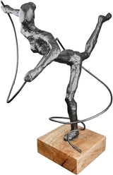 Casablanca grande scultura decorativa - scultura rotonda in legno alluminio colore: argento naturale - decorazione soggiorno regalo compleanno altezza 46 cm Statue e sculture Naty Shop Antracite Altezza 30 cm
