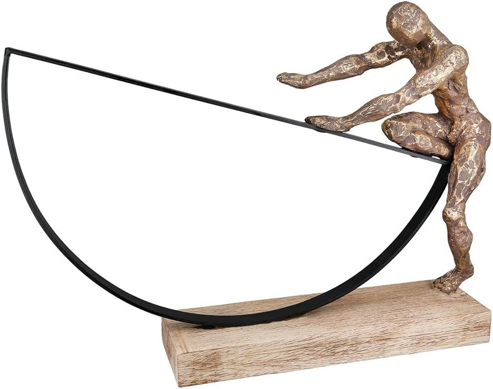 Casablanca grande scultura decorativa - scultura rotonda in legno alluminio colore: argento naturale - decorazione soggiorno regalo compleanno altezza 46 cm Statuette e sculture Naty Shop Bronzo Altezza 29,5 cm