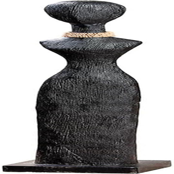 Casablanca grande scultura decorativa - scultura rotonda in legno alluminio colore: argento naturale - decorazione soggiorno regalo compleanno altezza 46 cm Statuette e sculture Naty Shop Nero Altezza 86 cm
