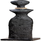 Casablanca grande scultura decorativa - scultura rotonda in legno alluminio colore: argento naturale - decorazione soggiorno regalo compleanno altezza 46 cm Statuette e sculture Naty Shop Nero Altezza 86 cm