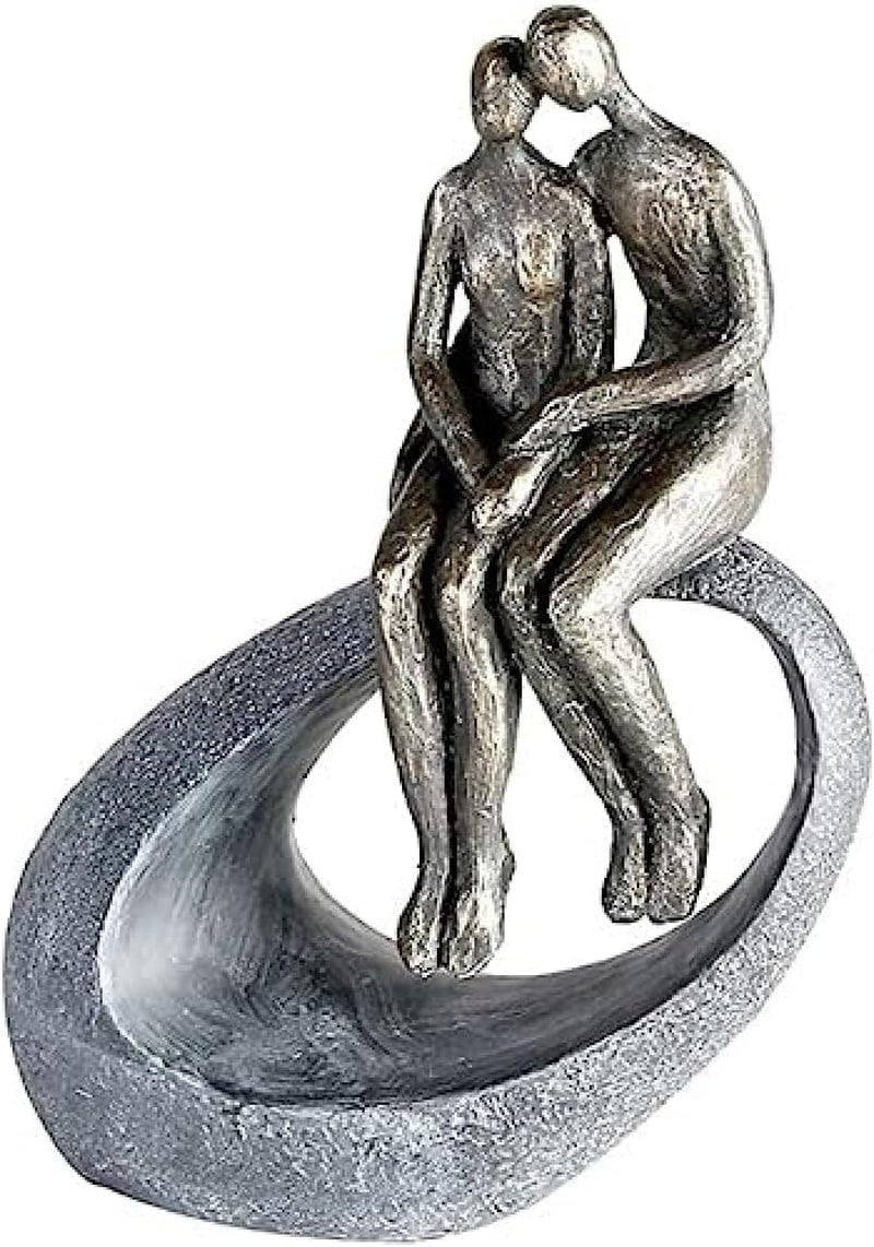Casablanca - Scultura - Statuina decorativa - Momento - Coppia - Bronzo policolorato - 27 x 19 cm Statue e sculture Naty Shop Colori bronzo, grigio Altezza 27 cm