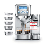 CASO EspressoGourmet Crema - Macchina per caffè espresso portafiltro con montalatte, espresso, cappuccino, portafiltro in acciaio inossidabile, pompa ULKA 20 bar, macchina da caffè, caffè macinato, capsule ESE
