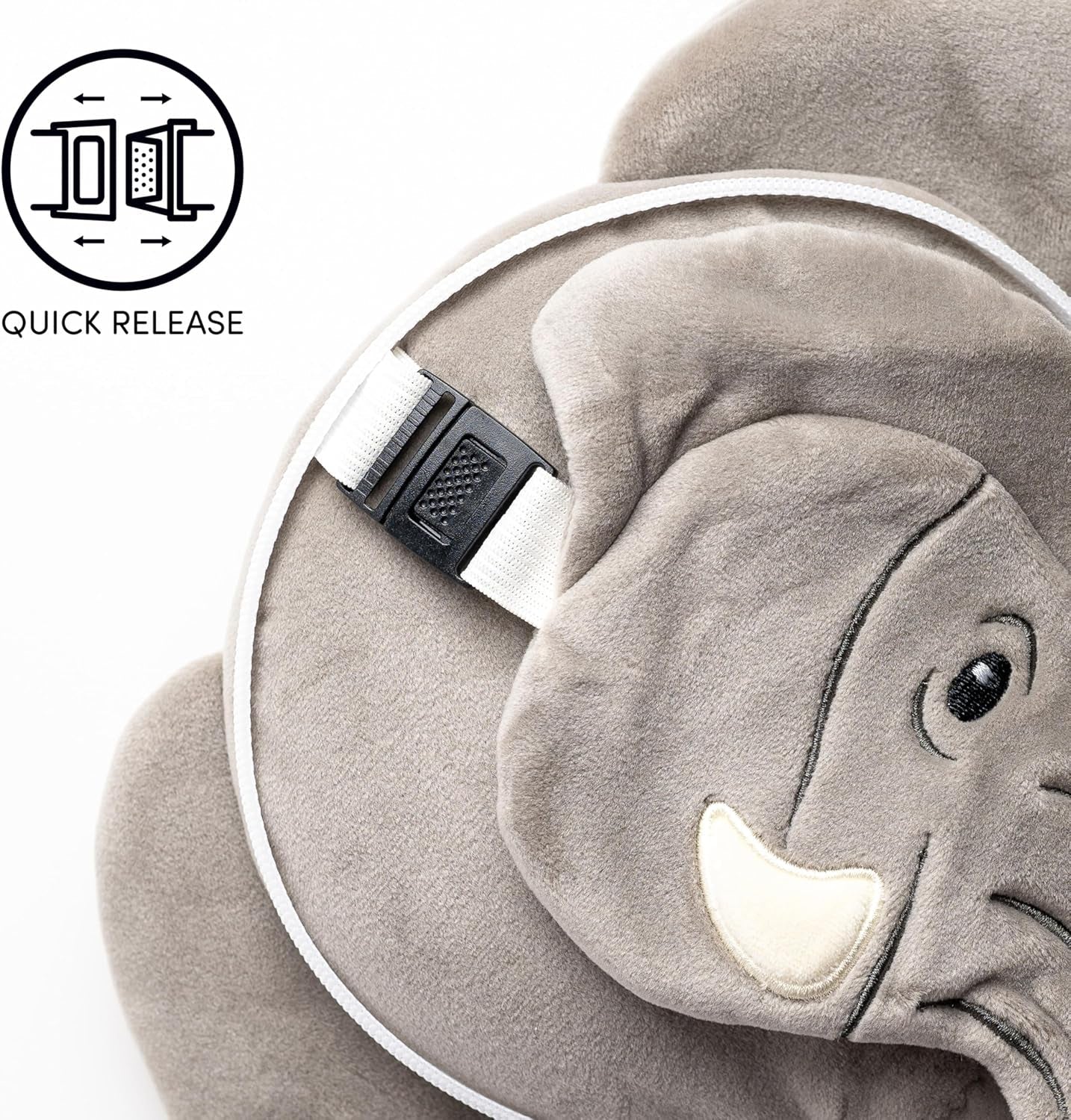 Cuscino da viaggio, rotondo, peluche, elefante e maschera per gli occhi, unisex, taglia unica, unisex, vita Cuscini da viaggio unici Naty Shop